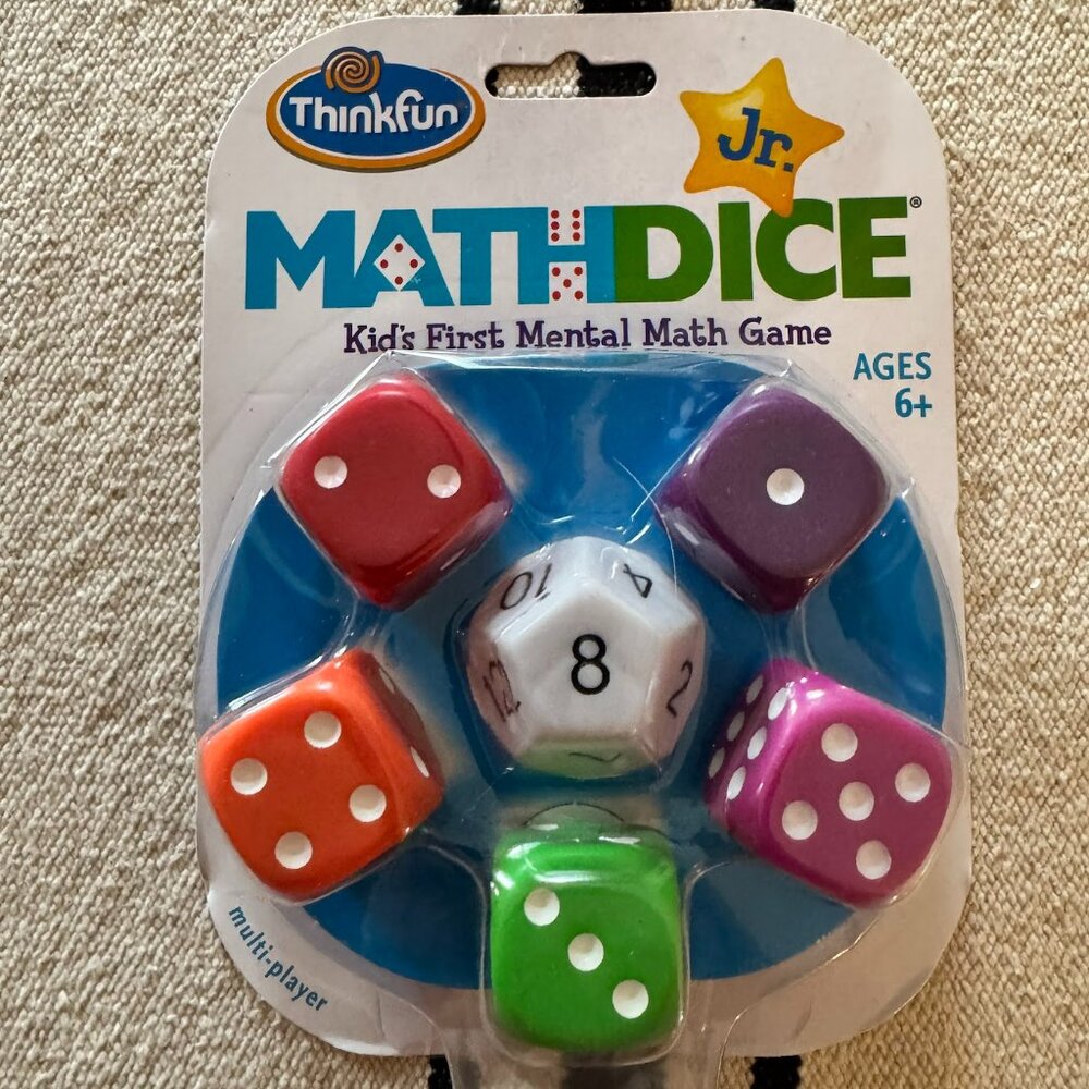 Thinkfun Jr. Math Dice Jr Kids First Mental Math Game Learning Ages 6+ *NEW